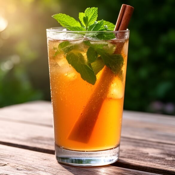 Chai Mint Iced Tea with a Cinnamon Twist