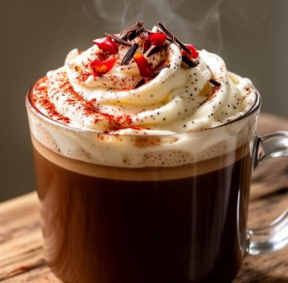 Charred Chili Chocolate Mocha with Smoked Vanilla Cream