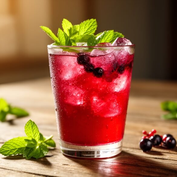 Chilled Hibiscus and Mint Spritzer with a Fruity Twist