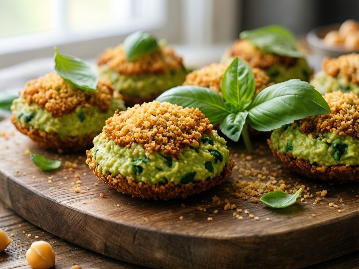 Crispy Avocado-Basil Hummus Bites