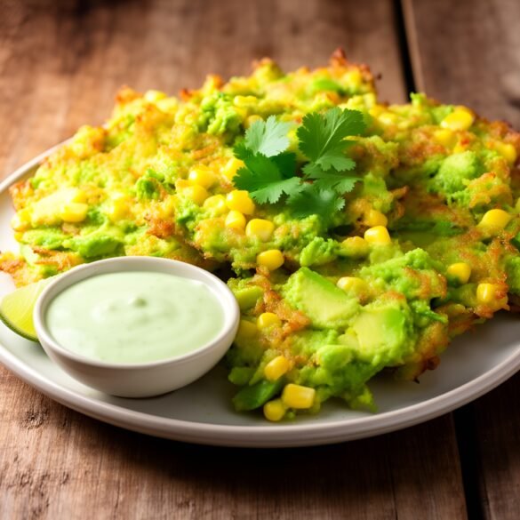 Crispy Avocado-Corn Fritters with Zesty Lime Cream