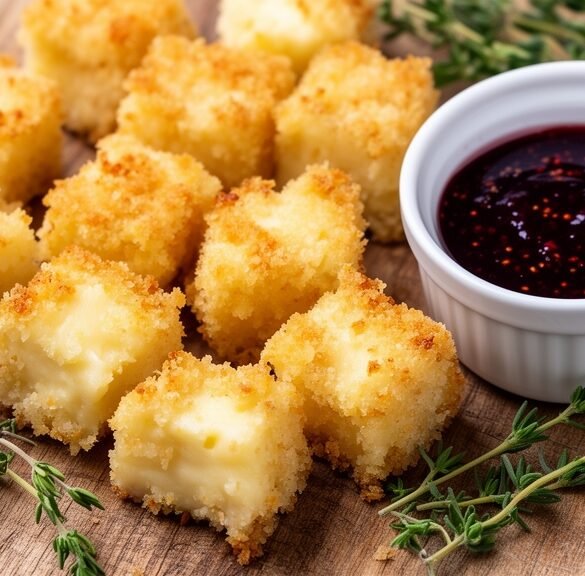 Crispy Panko-Crusted Brie Bites with Fig-Port Reduction
