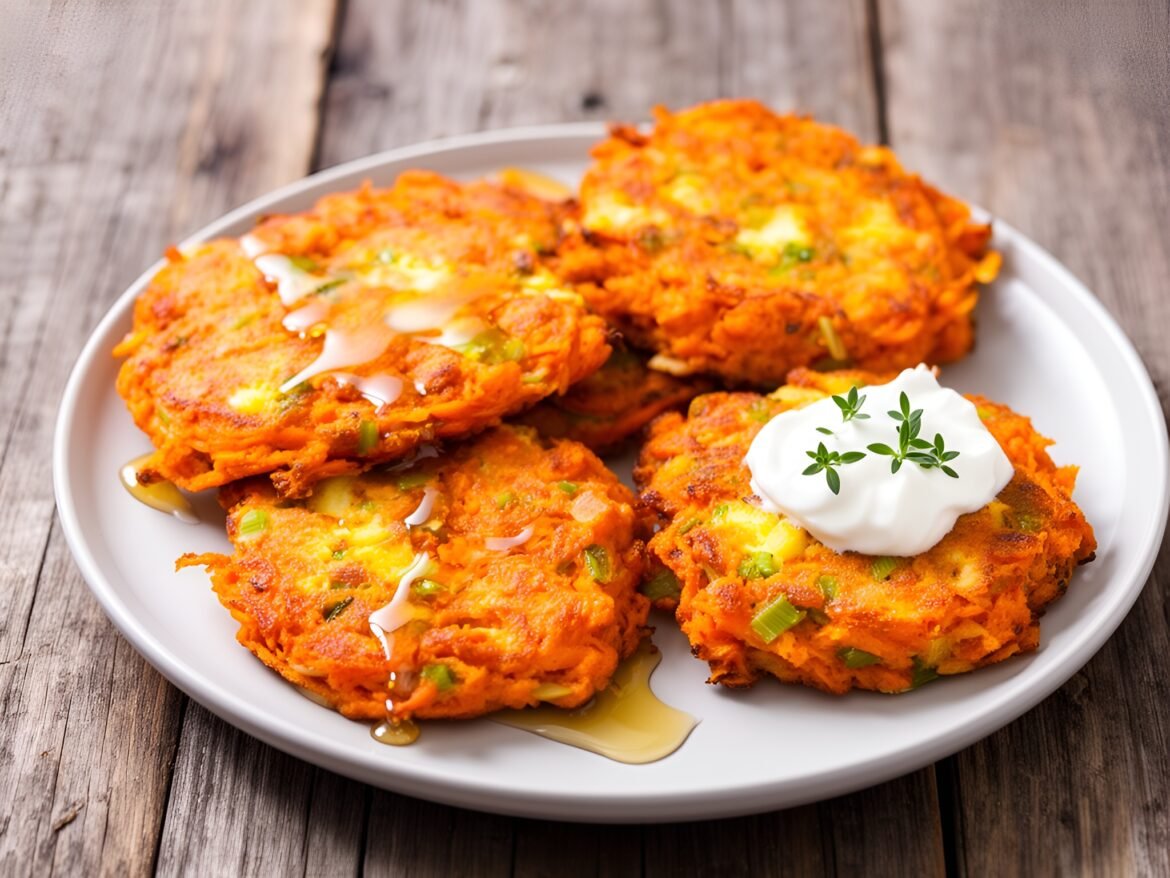 Crispy Sweet Potato & Feta Breakfast Fritters