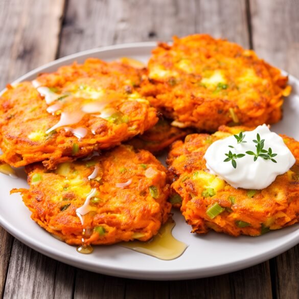 Crispy Sweet Potato & Feta Breakfast Fritters