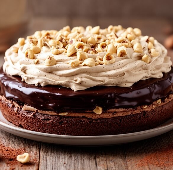 Decadent Chocolate Hazelnut Torte with Whipped Coffee Cream