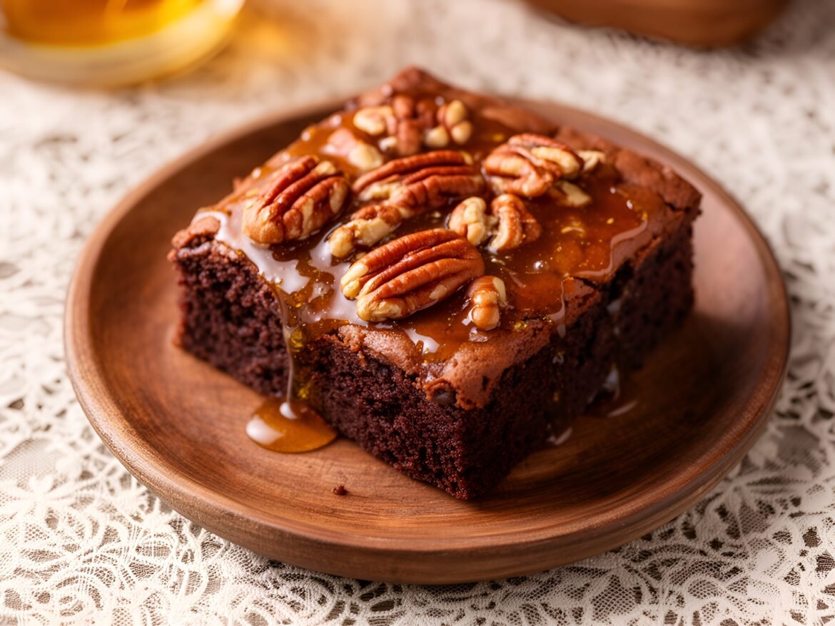 Decadent Honey-Bourbon Pecan Pie Brownies