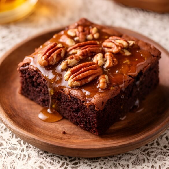 Decadent Honey-Bourbon Pecan Pie Brownies