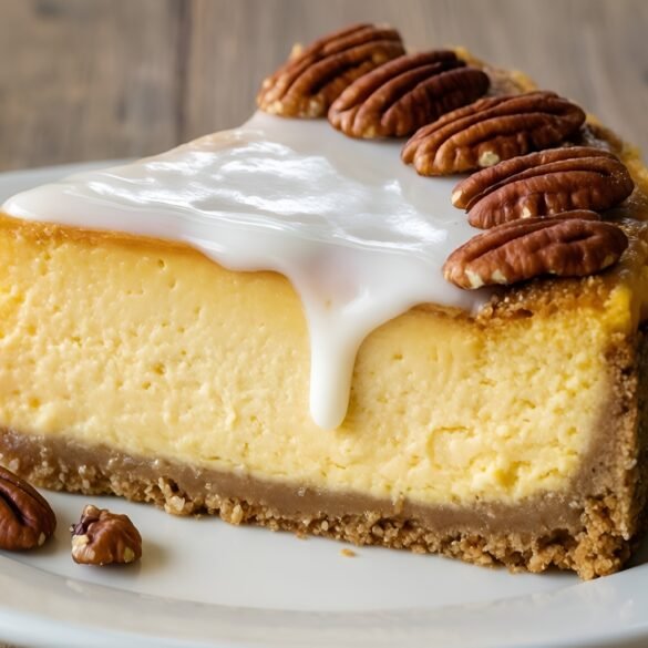 Decadent Maple Pecan Cheesecake Bars with Cream Cheese Glaze