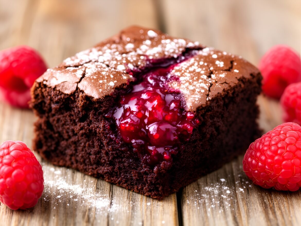 Decadent Velvet-Crème Raspberry Swirl Brownies