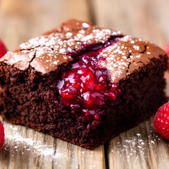 Decadent Velvet-Crème Raspberry Swirl Brownies