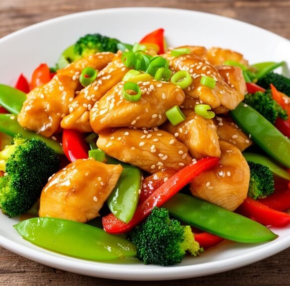 Honey-Ginger Glazed Chicken Stir-Fry with Colorful Veggies