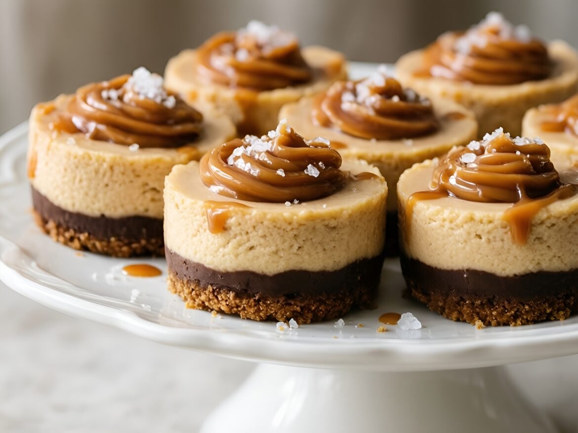 Mini Salted Caramel Mocha Cheesecake Bites