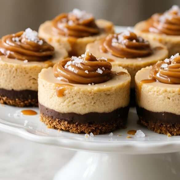 Mini Salted Caramel Mocha Cheesecake Bites