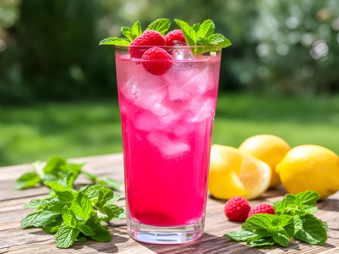 Refreshing Spiced Raspberry Mint Lemonade