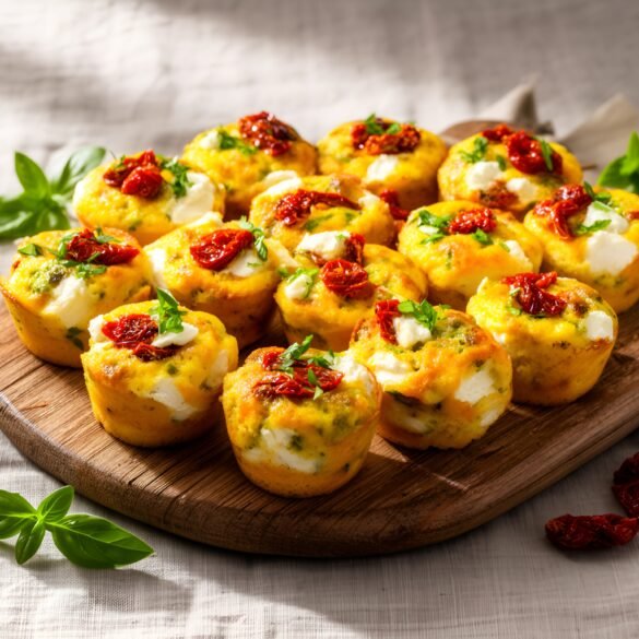 Savory Herb and Goat Cheese Frittata Bites with Sun-Dried Tomatoes