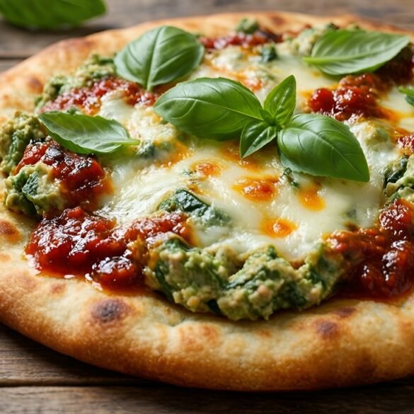 Savory Spinach-Artichoke Flatbreads with Sun-Dried Tomato Drizzle