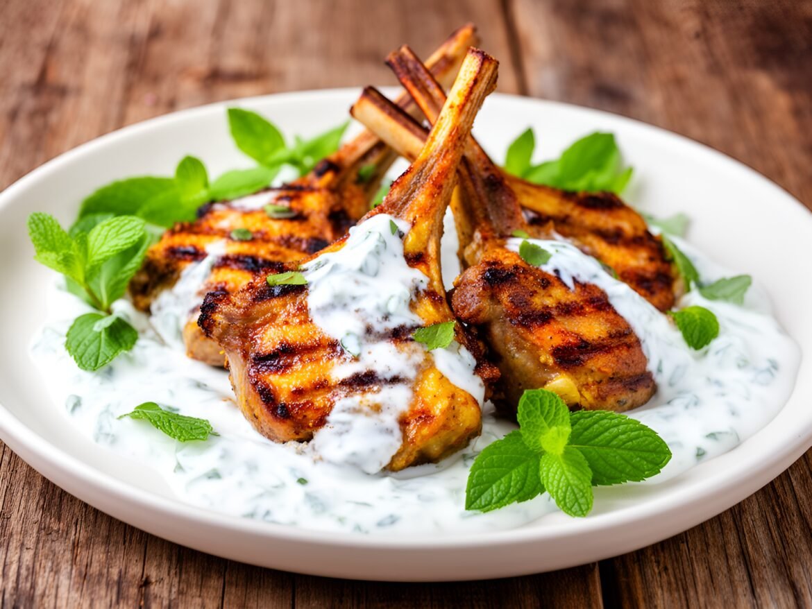 Sizzling Moroccan Lamb Chops with Fresh Mint Yogurt Sauce