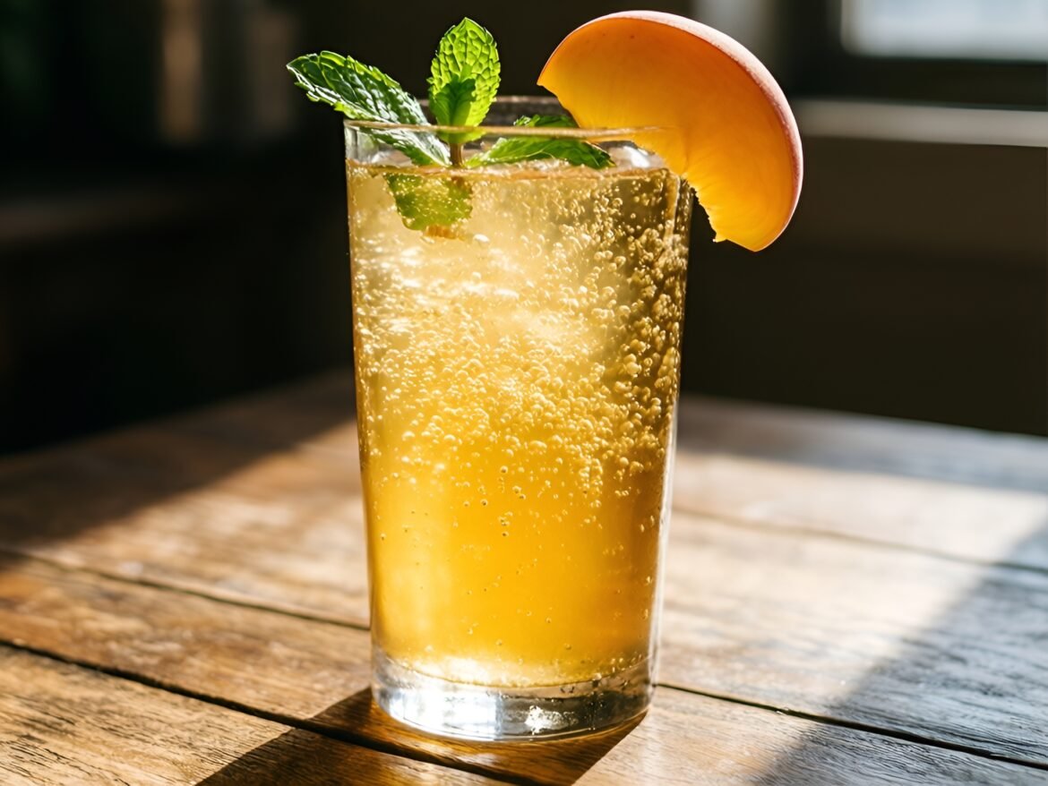 Sparkling Peach-Ginger Fizz Delight