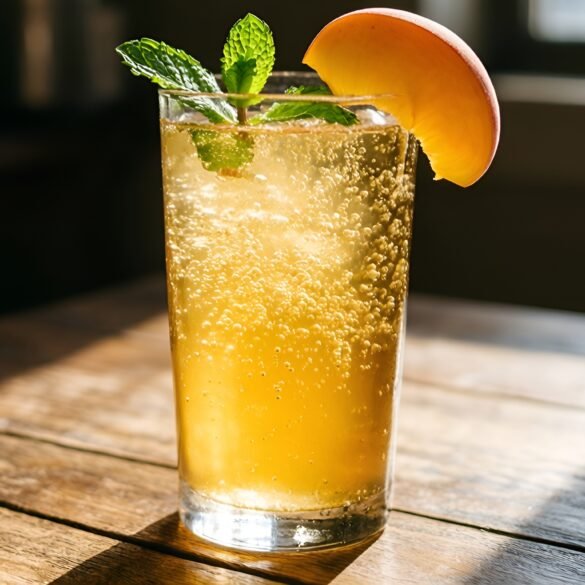 Sparkling Peach-Ginger Fizz Delight
