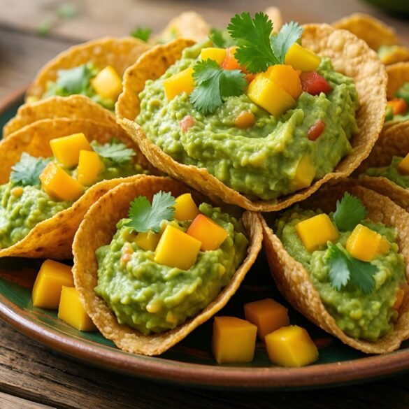 Spicy Mango-Guacamole Nacho Cups