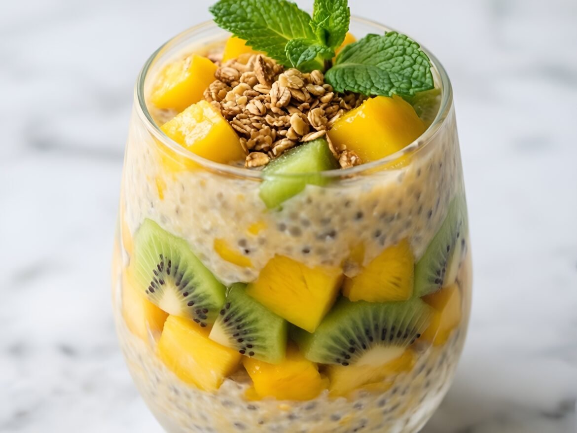 Tropical Coconut-Chia Pudding Parfait with Fresh Fruit