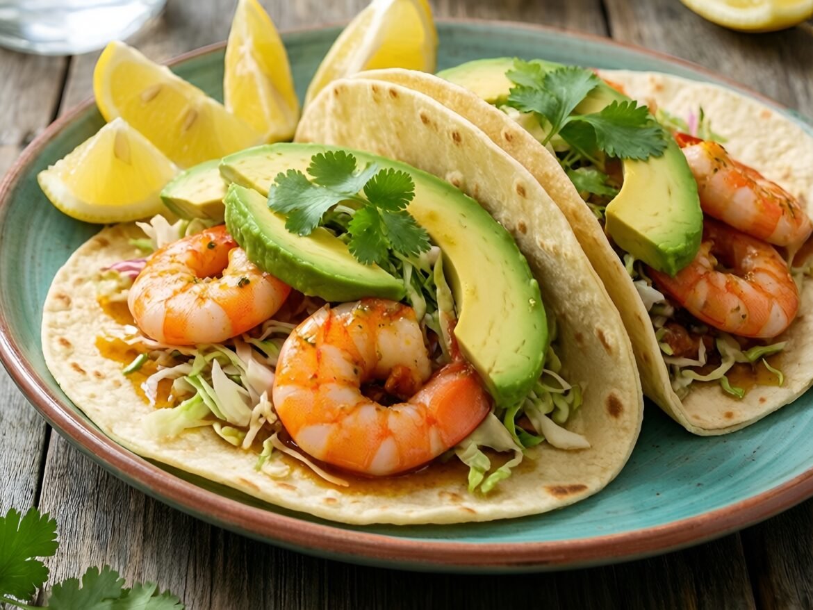 25-Minute Lemon-Dijon Garlic Shrimp Tacos