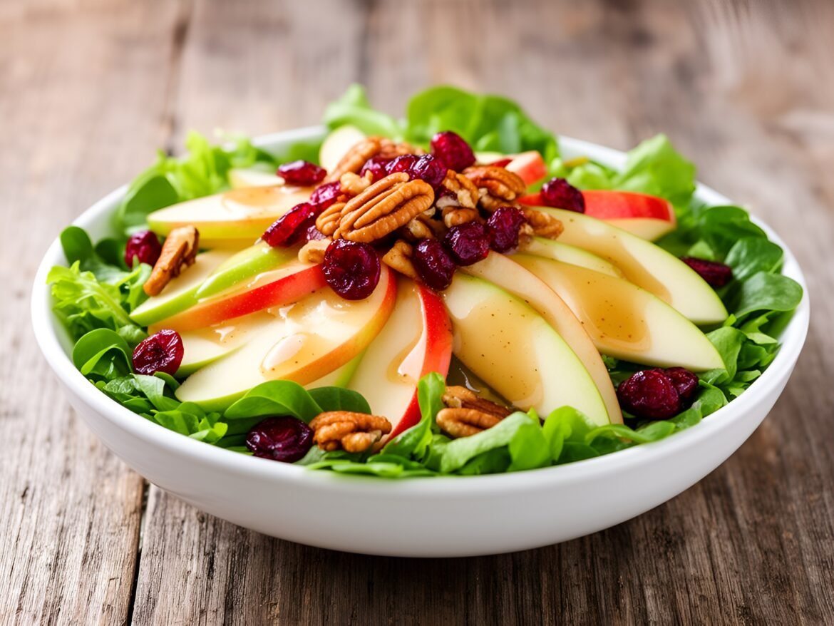 Autumn Harvest Salad with Spiced Apples and Crunchy Pecans