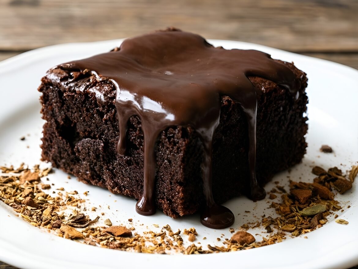 Chai-Spiced Chocolate Drizzle Brownies