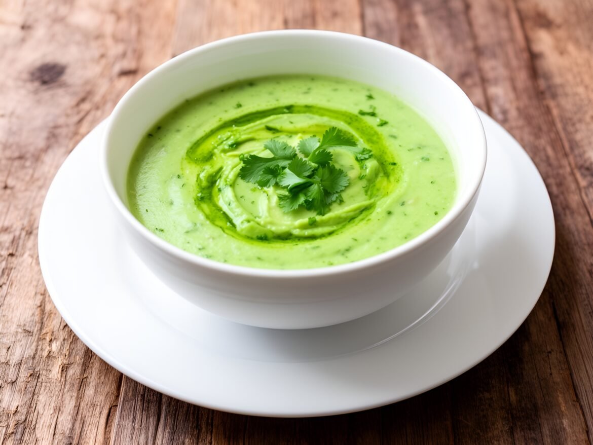 Chilled Cucumber Soup with Creamy Avocado and Lime