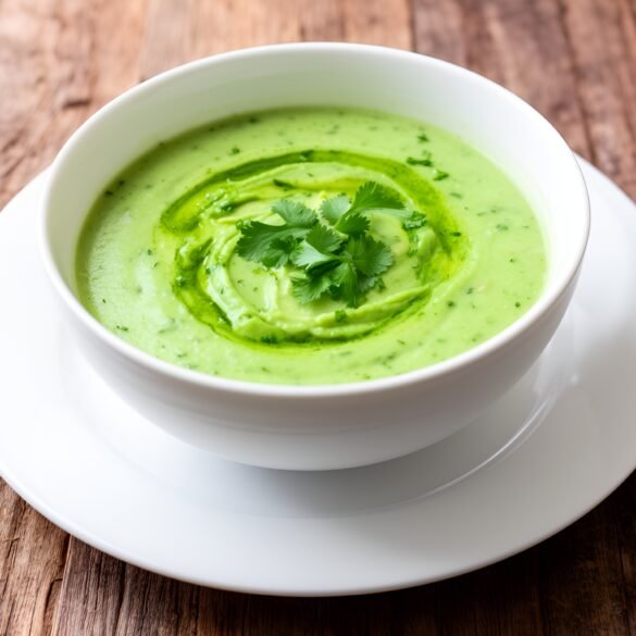 Chilled Cucumber Soup with Creamy Avocado and Lime