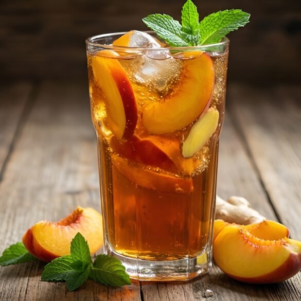 Chilled Spiced Ginger-Peach Iced Tea