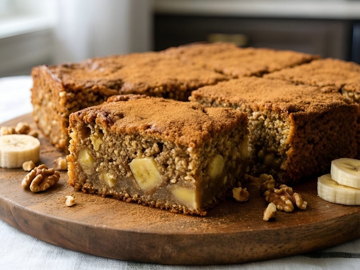 Cinnamon-Dusted Banana Oatmeal Bake