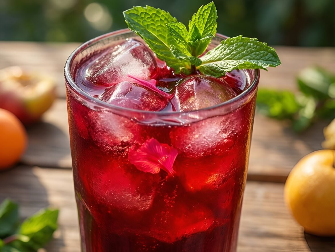 Cooling Hibiscus Mint Refresher for Hot Days