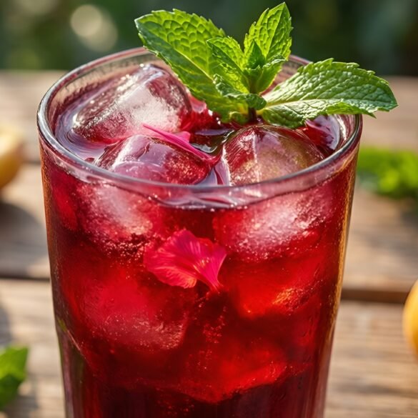 Cooling Hibiscus Mint Refresher for Hot Days