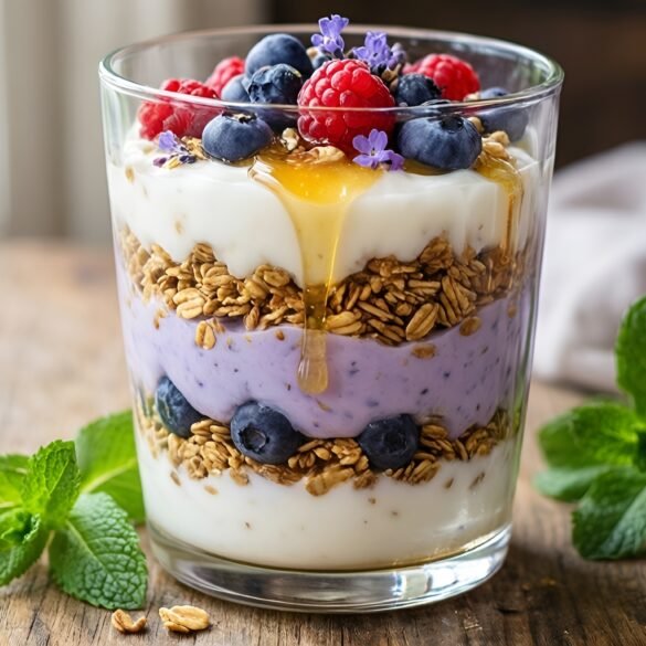 Creamy Honey-Lavender Yogurt Parfait with Crunchy Granola