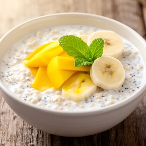 Creamy Tropical Mango-Banana Overnight Oats