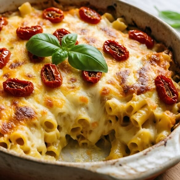 Creamy Tuscan Chicken Pasta Bake with Sun-Dried Tomatoes