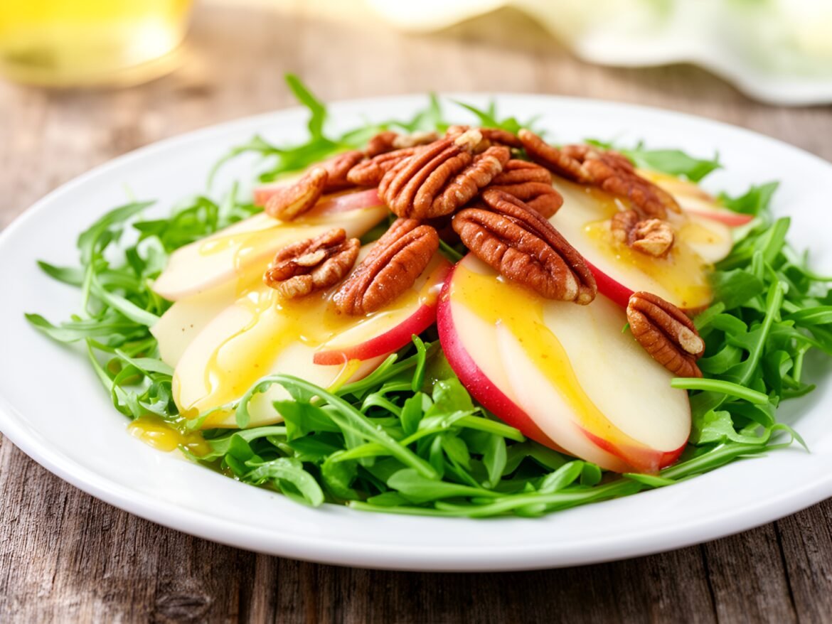 Crisp Apple-Pecan Arugula Salad with Honey-Dijon Vinaigrette