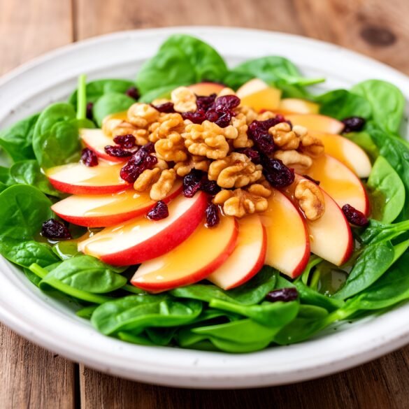 Crisp Apple-Walnut Spinach Salad with Maple Vinaigrette
