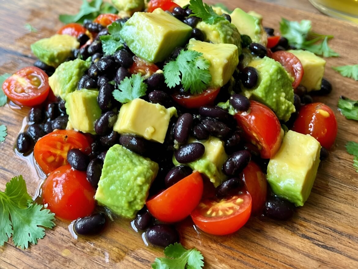 Crisp Honey-Lime Avocado and Black Bean Fiesta Salad