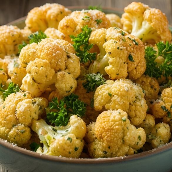 Crispy Baked Parmesan-Ranch Cauliflower Popcorn