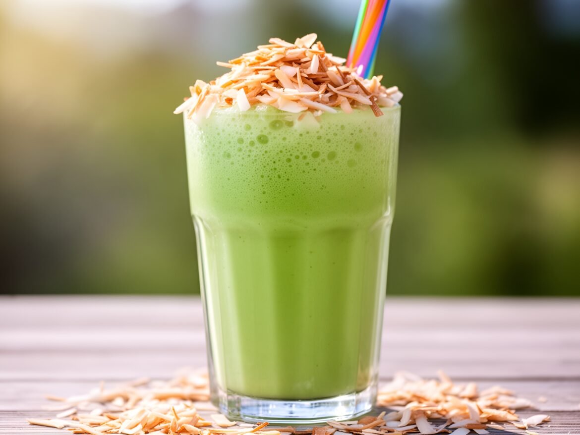 Crispy Cinnamon-Matcha Coconut Cooler