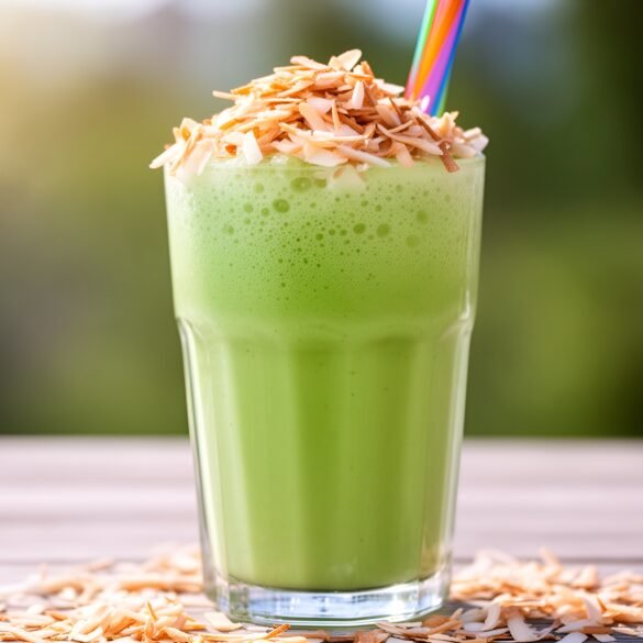 Crispy Cinnamon-Matcha Coconut Cooler