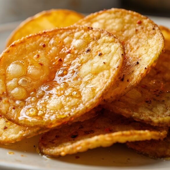 Crispy Crunchy Potato Wafers with Spicy Seasoning