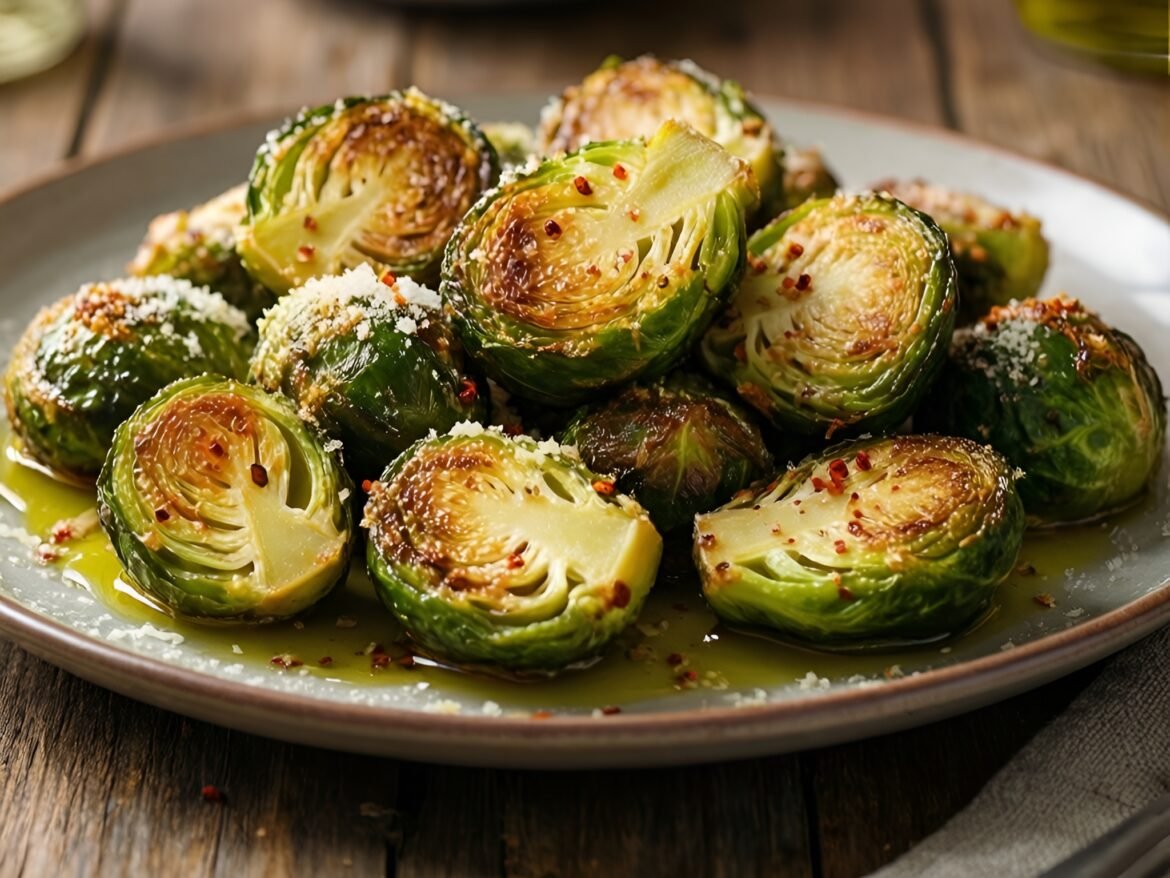 Crispy Garlic-Parmesan Brussels Sprouts Bites
