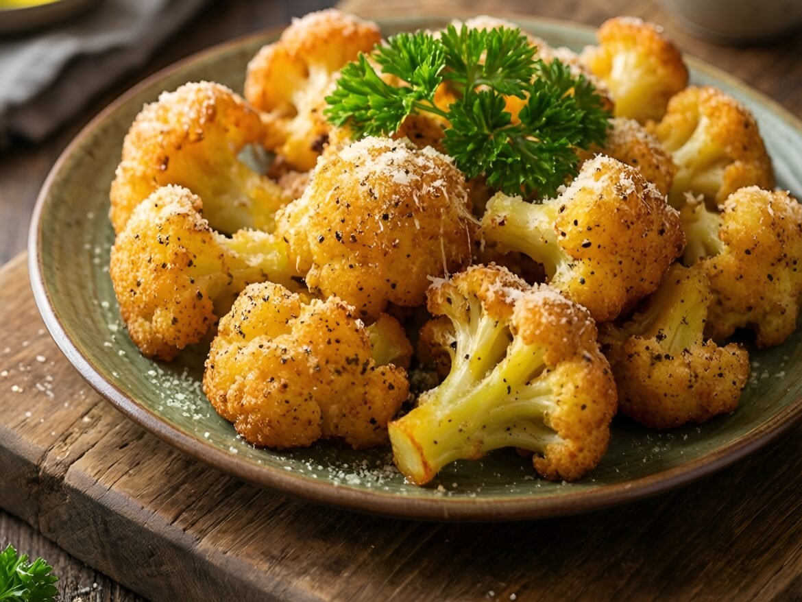 Crispy Parmesan-Black Pepper Cauliflower Bites