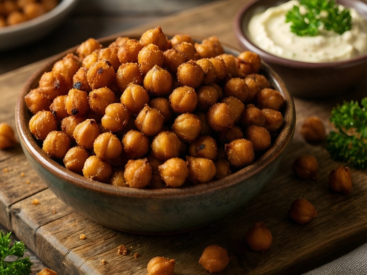Crispy Spicy Chickpea Crunchers with Garlic Aioli