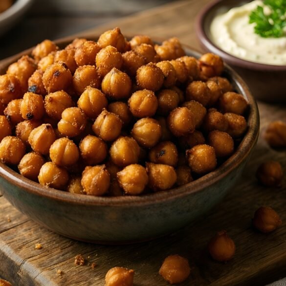 Crispy Spicy Chickpea Crunchers with Garlic Aioli