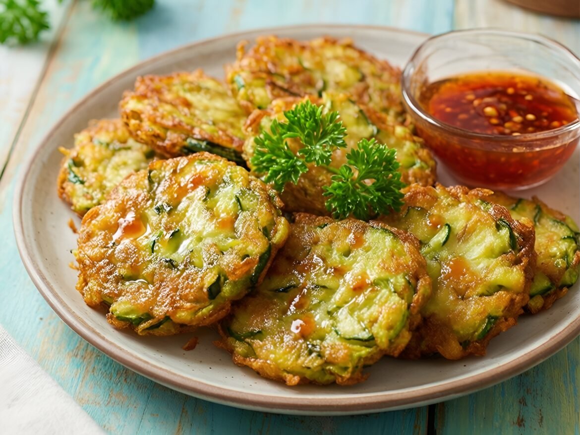 Crispy Sweet Chili Zucchini Fritters