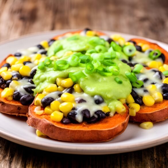 Crispy Sweet Potato Nacho Bites with Creamy Avocado Sauce